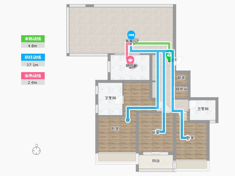 浙江省-温州市-万科翡翠心湖-113.99-户型库-动静线