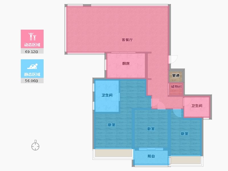 浙江省-温州市-万科翡翠心湖-113.99-户型库-动静分区