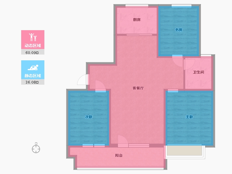 山东省-潍坊市-博裕7号-85.61-户型库-动静分区