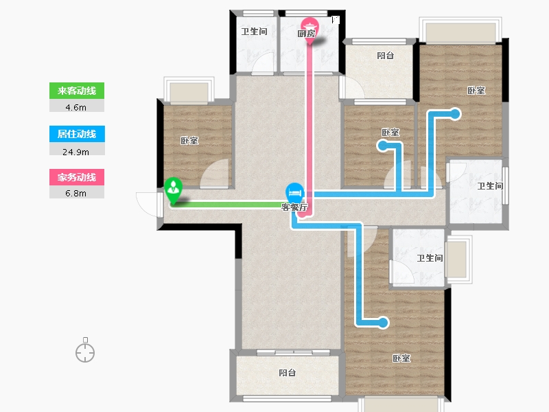 广东省-汕头市-和平金丰广场-136.42-户型库-动静线