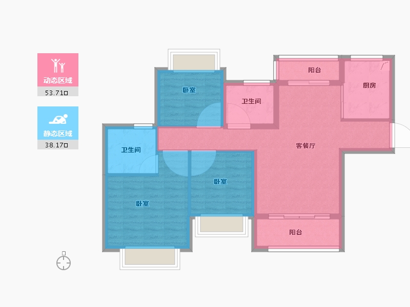 河南省-许昌市-郑州恒大未来之光-82.00-户型库-动静分区