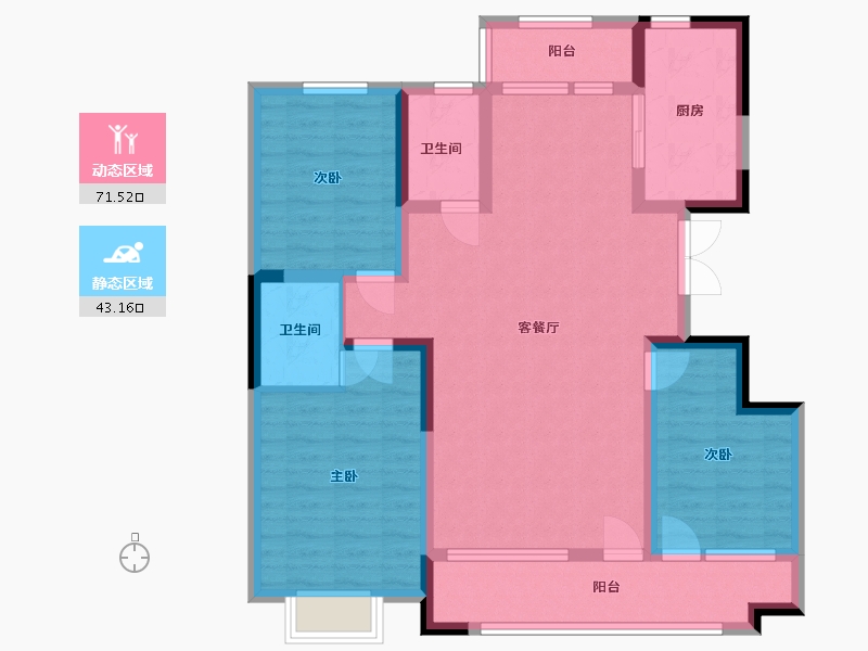 山东省-潍坊市-恒信阳光城-101.81-户型库-动静分区