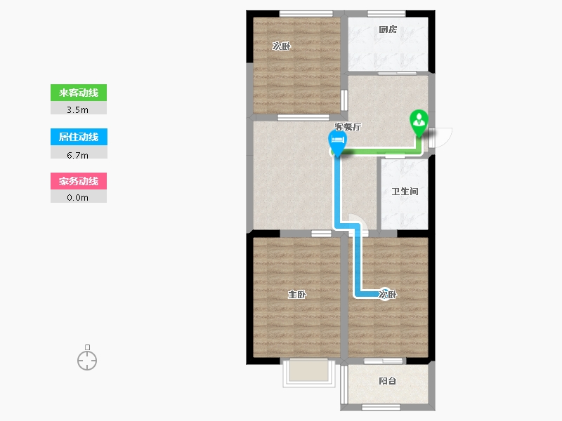 山东省-潍坊市-虞河小镇二期-79.50-户型库-动静线