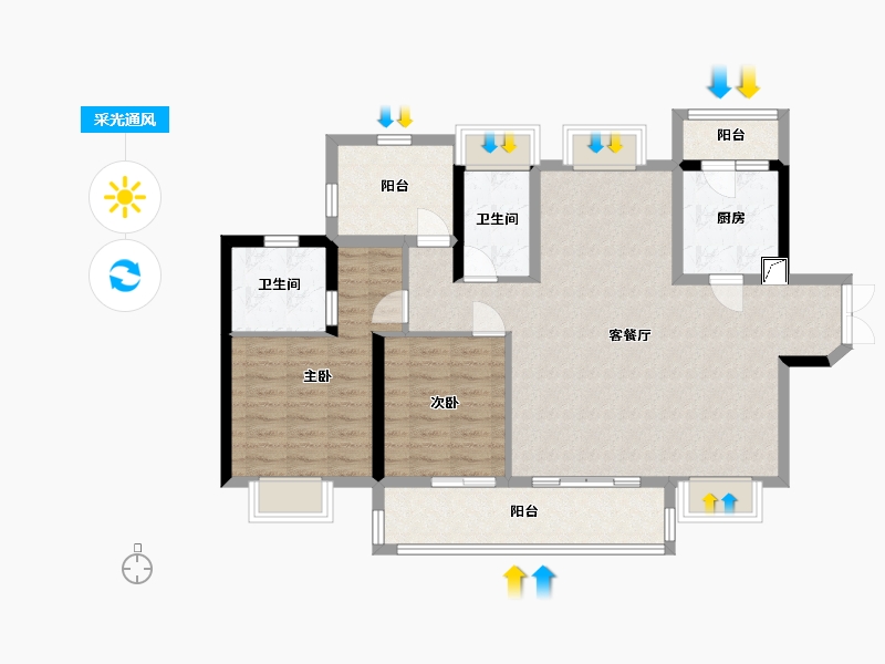 广东省-惠州市-中洲半岛城邦-101.26-户型库-采光通风