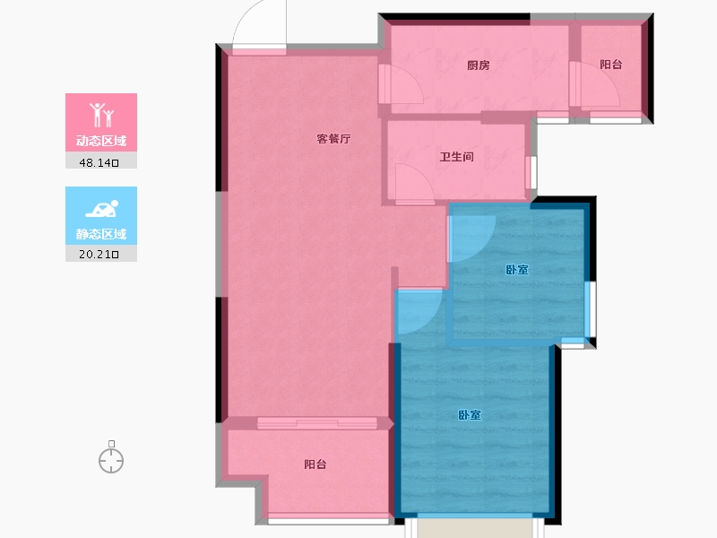 湖北省-黄石市-黄石恒大名都-61.17-户型库-动静分区