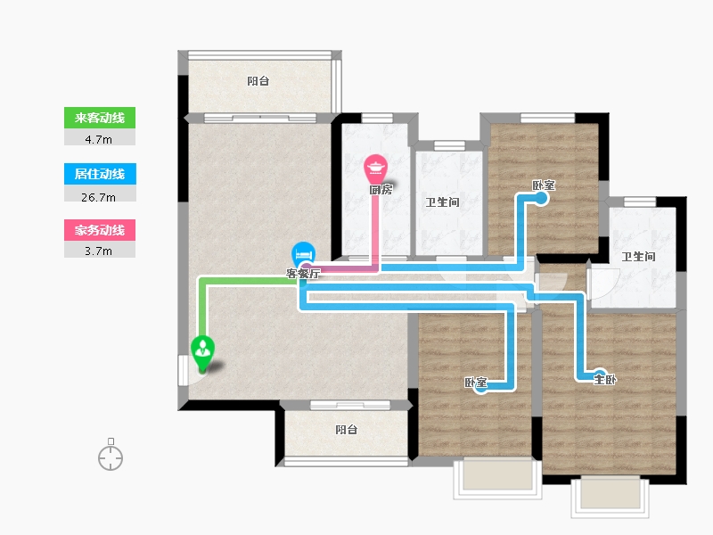 湖北省-武汉市-恒大帝景-97.01-户型库-动静线