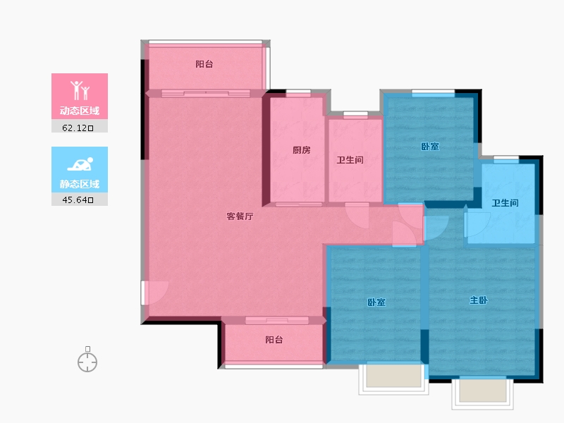 湖北省-武汉市-恒大帝景-97.01-户型库-动静分区