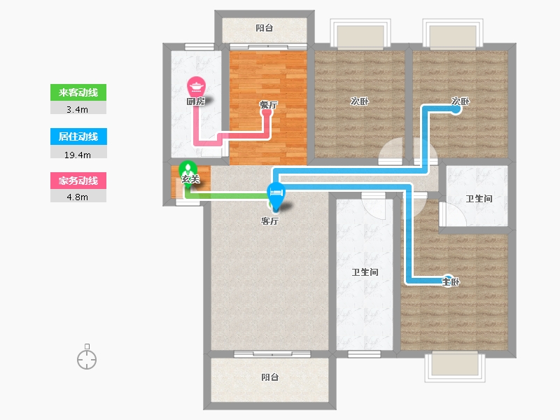 湖南省-衡阳市-宏威花苑铂悦府-113.08-户型库-动静线