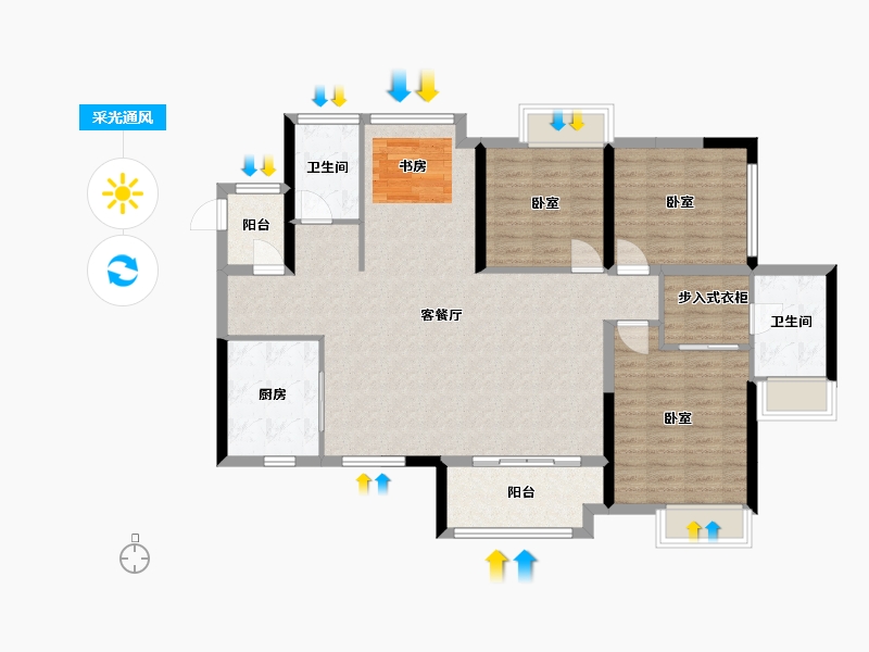 广东省-佛山市-华侨城天鹅湖-112.30-户型库-采光通风