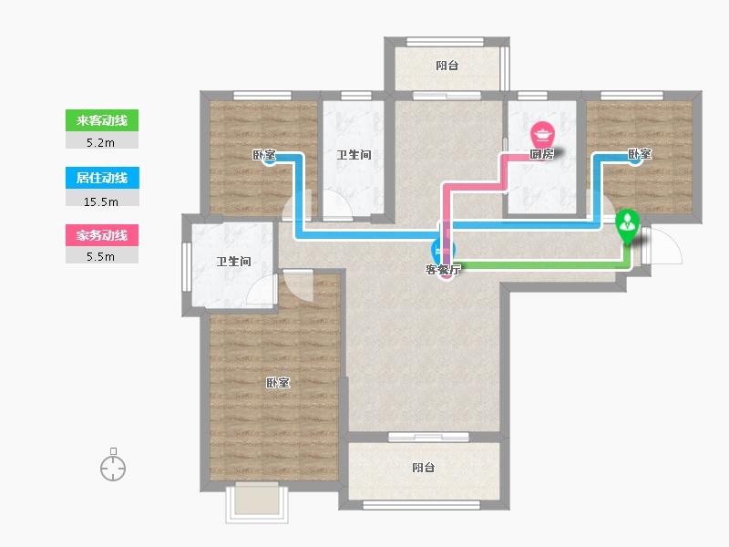 湖北省-孝感市-华耀府东花园-97.66-户型库-动静线