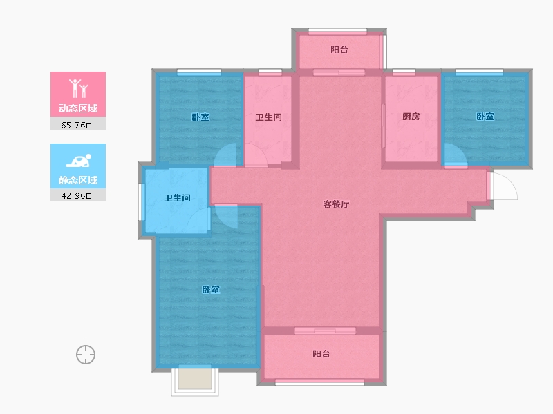 湖北省-孝感市-华耀府东花园-97.66-户型库-动静分区