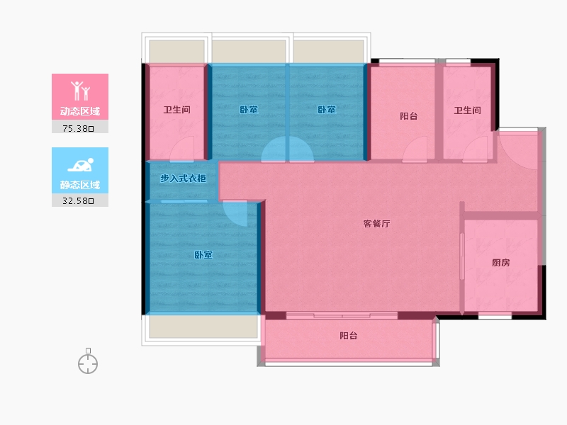 广东省-广州市-顺德未来城-97.15-户型库-动静分区