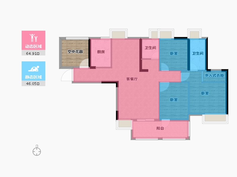 湖北省-宜昌市-清江·月亮湾-107.66-户型库-动静分区