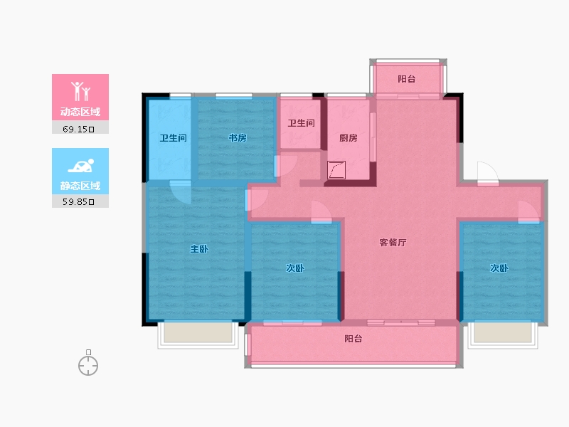 安徽省-蚌埠市-石榴江淮院子-114.00-户型库-动静分区