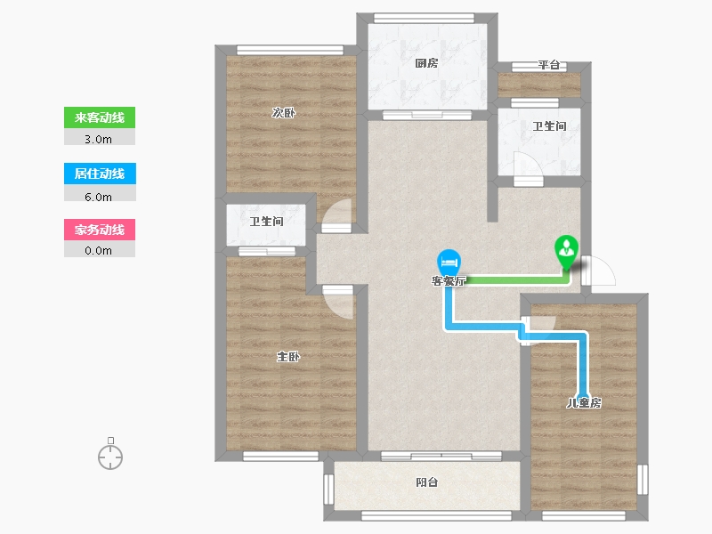 浙江省-舟山市-西城锦园-92.00-户型库-动静线