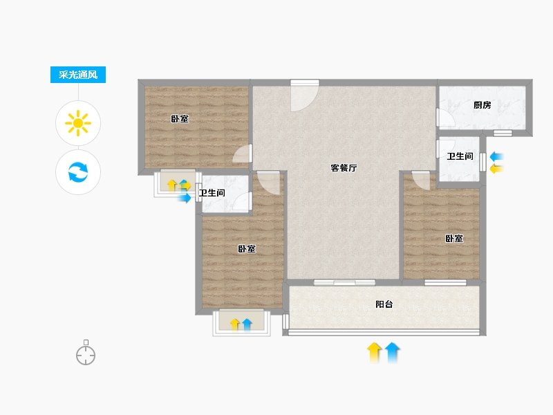 湖北省-孝感市-悟星城-103.90-户型库-采光通风