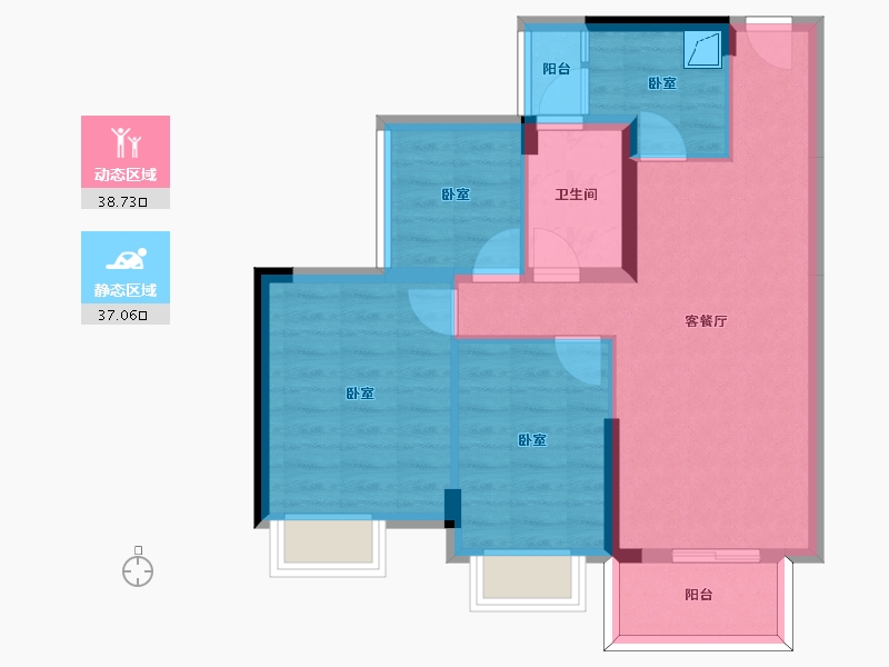 广东省-惠州市-恒裕世纪广场一期-66.68-户型库-动静分区