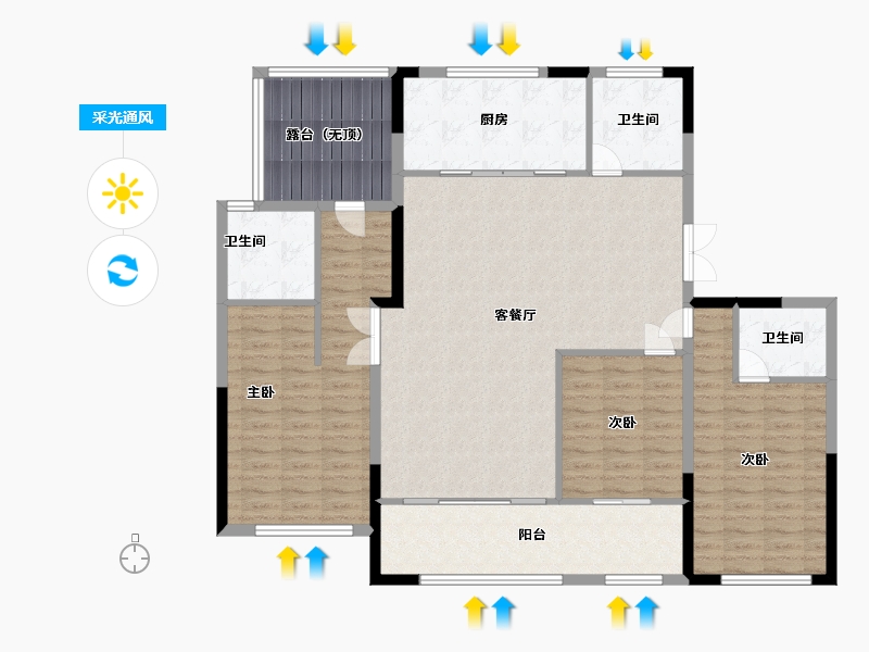 山东省-潍坊市-翔凯上城浞府-136.00-户型库-采光通风