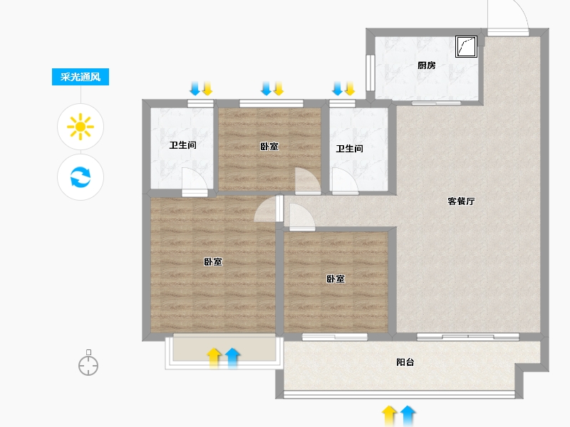 河南省-商丘市-宁陵碧桂园-97.01-户型库-采光通风