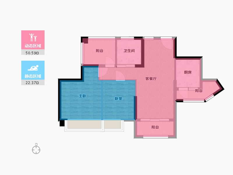 广东省-广州市-珠水豪庭-64.21-户型库-动静分区