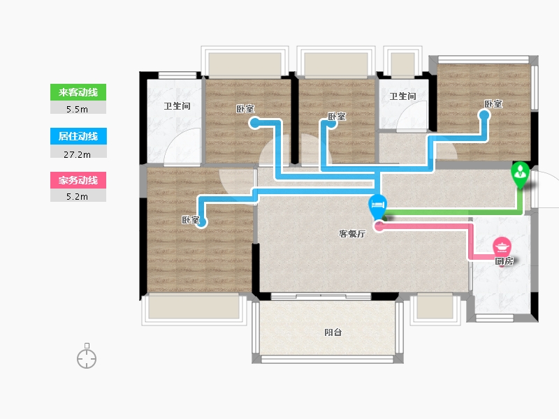 广东省-广州市-中铁诺德·阅泷-96.00-户型库-动静线