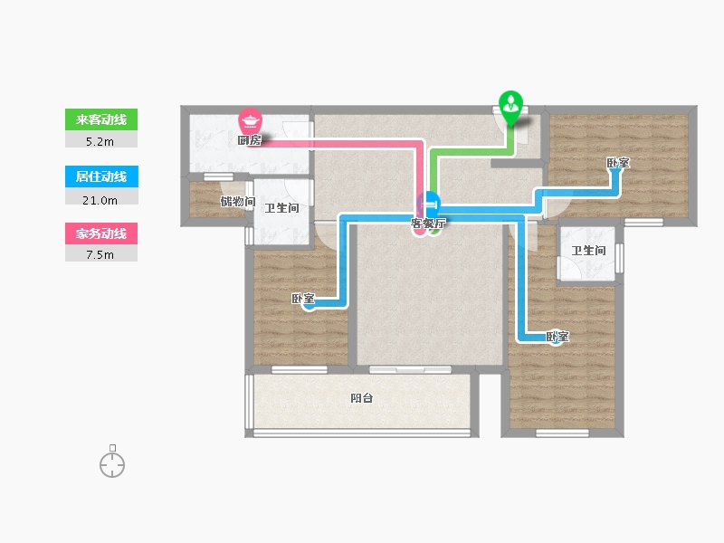 湖北省-孝感市-悟星城-103.90-户型库-动静线