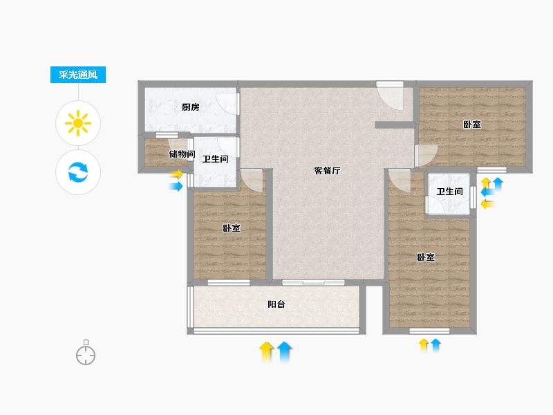 湖北省-孝感市-悟星城-103.90-户型库-采光通风