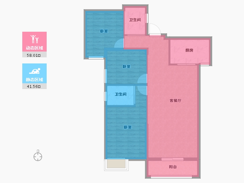 湖北省-孝感市-华耀府东花园-90.02-户型库-动静分区