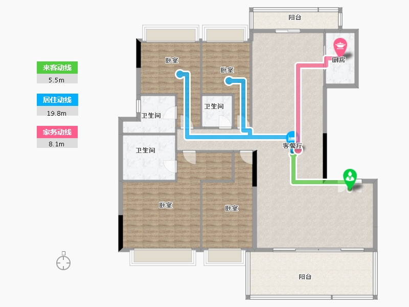 广东省-佛山市-华侨城天鹅湖-191.00-户型库-动静线