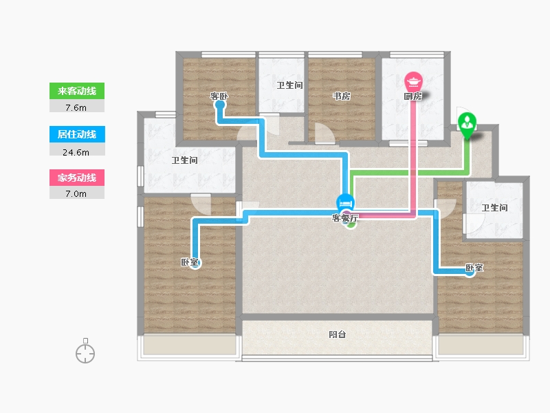 浙江省-舟山市-绿城沁润公寓-139.27-户型库-动静线