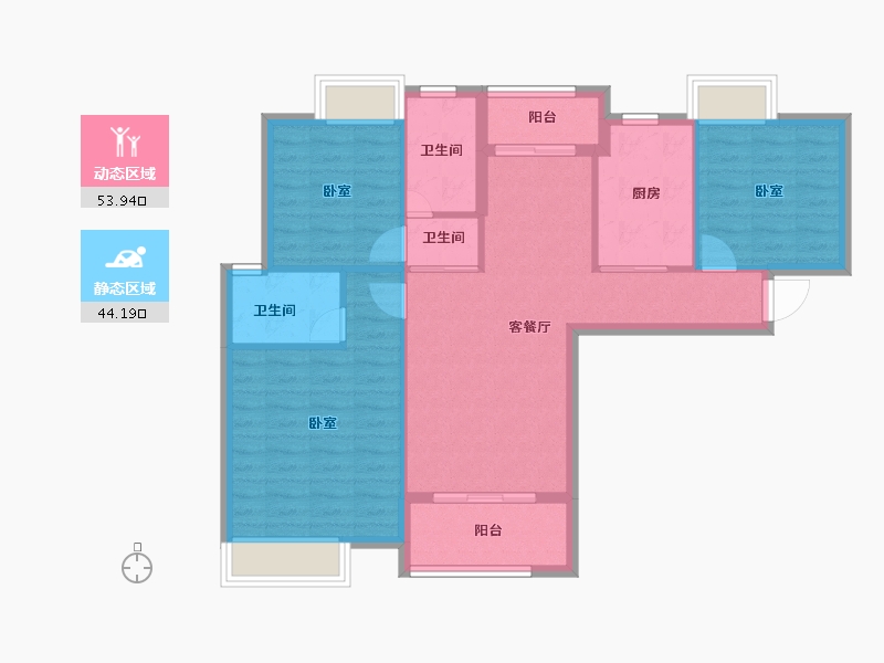 湖北省-孝感市-悟星城-88.58-户型库-动静分区