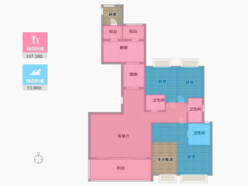 湖北省-武汉市-西北湖壹号御玺湾-158.30-户型库-动静分区