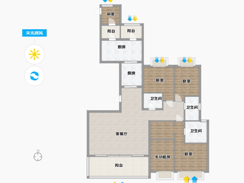 湖北省-武汉市-西北湖壹号御玺湾-158.30-户型库-采光通风