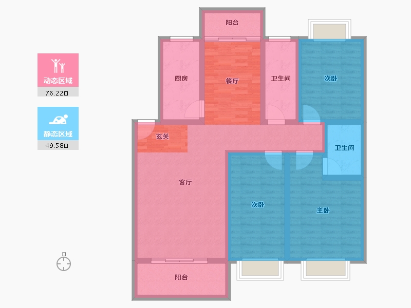 湖南省-衡阳市-宏威花苑铂悦府-112.00-户型库-动静分区