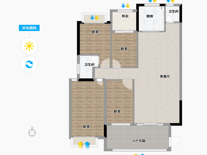 广东省-汕头市-和平金丰广场-131.90-户型库-采光通风