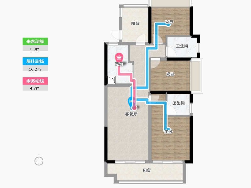 海南省-三亚市-保利碧桂园悦府-86.35-户型库-动静线