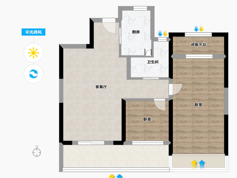 浙江省-舟山市-金宸府-71.00-户型库-采光通风