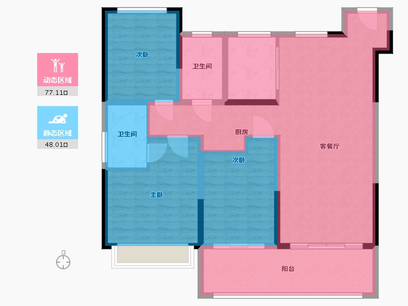 安徽省-蚌埠市-新城悦隽天著-113.05-户型库-动静分区