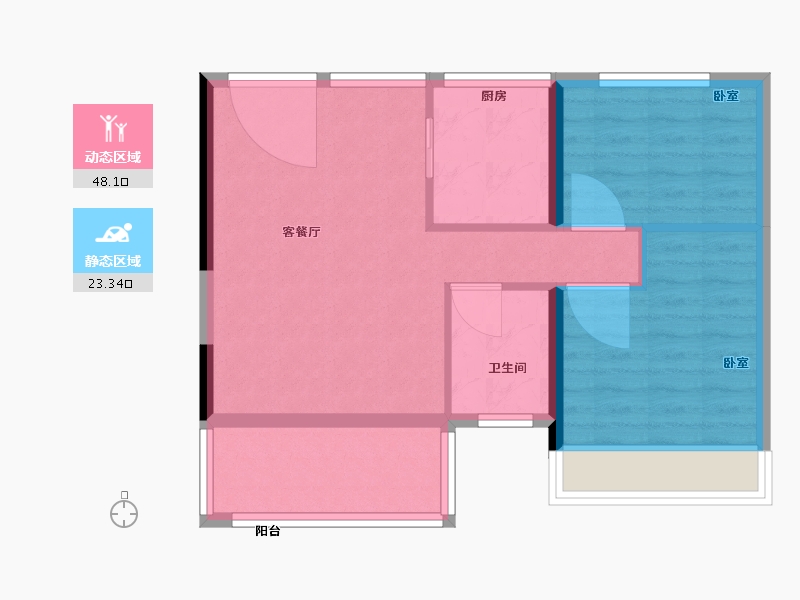 湖北省-黄石市-天行·御景名门-63.99-户型库-动静分区