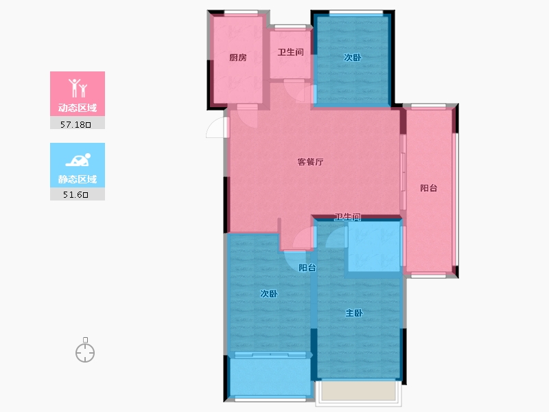 安徽省-蚌埠市-学翰府邸-97.04-户型库-动静分区