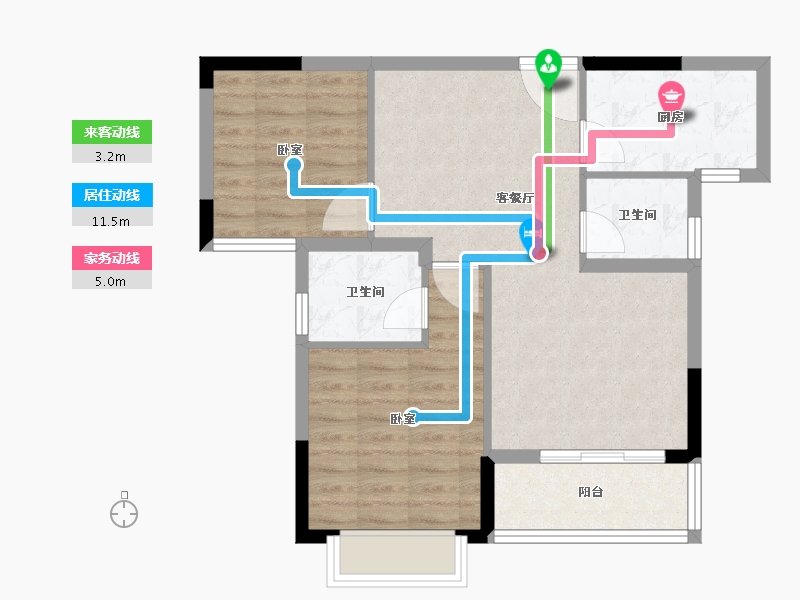 湖北省-荆州市-银冠名城-67.08-户型库-动静线