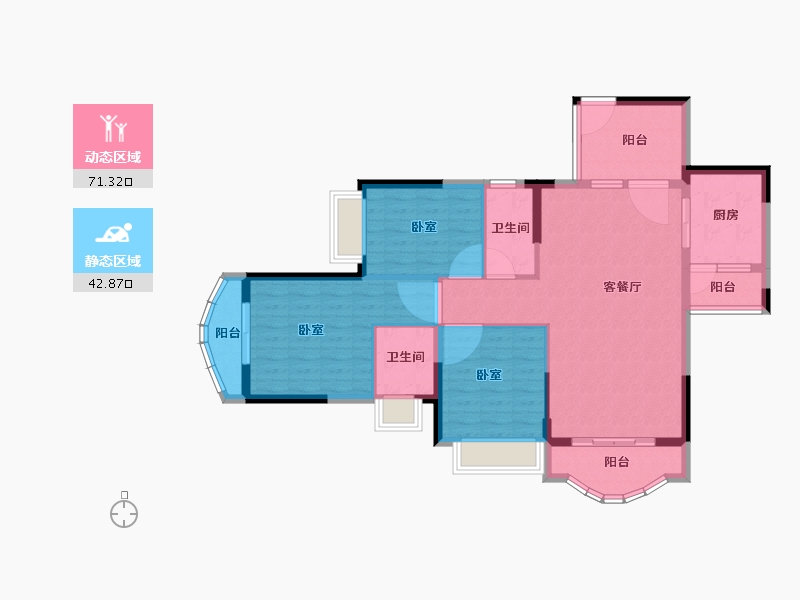 广东省-广州市-莱茵水岸-102.74-户型库-动静分区