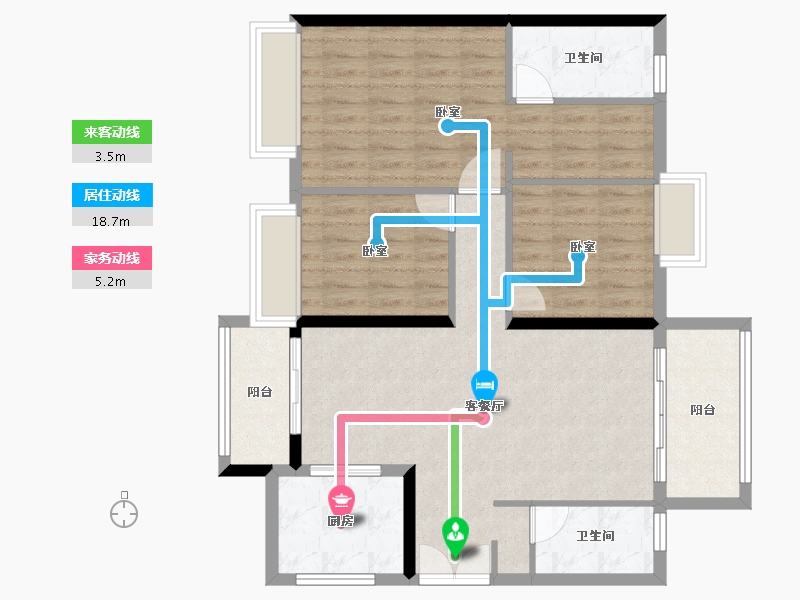 广东省-珠海市-时代倾城·双生花-93.43-户型库-动静线