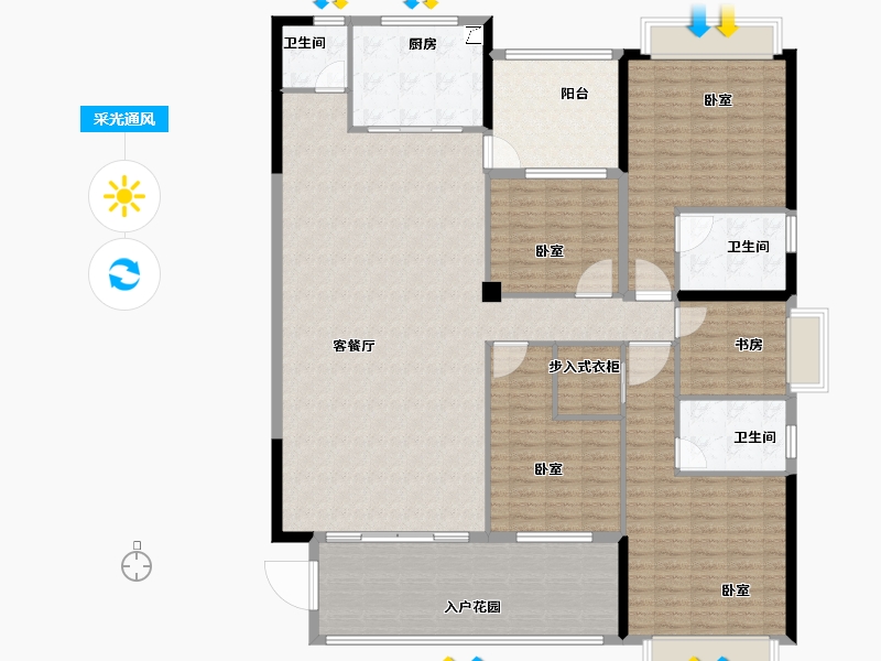 广东省-汕头市-和平金丰广场-190.00-户型库-采光通风