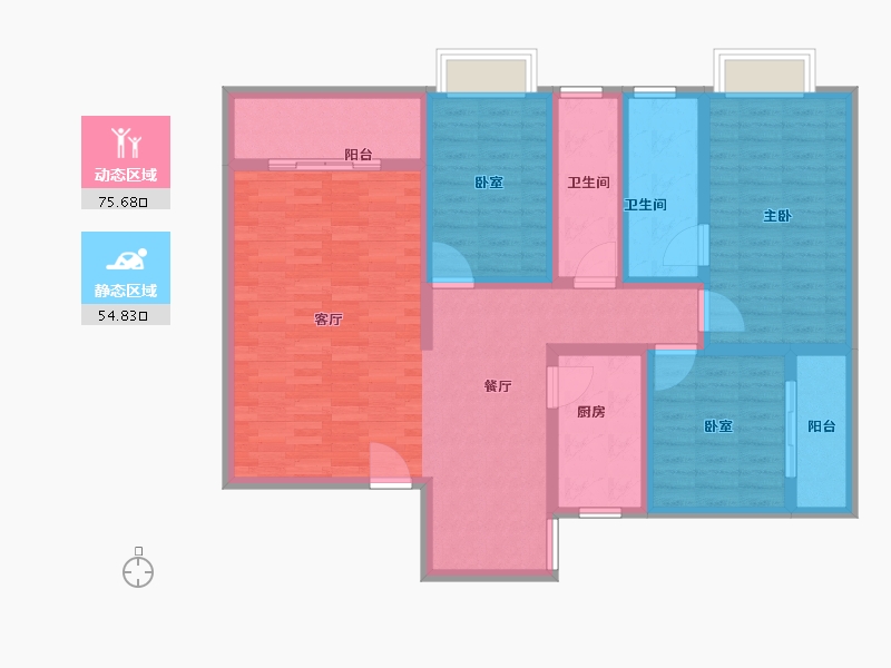 湖南省-衡阳市-宏威花苑铂悦府-116.34-户型库-动静分区