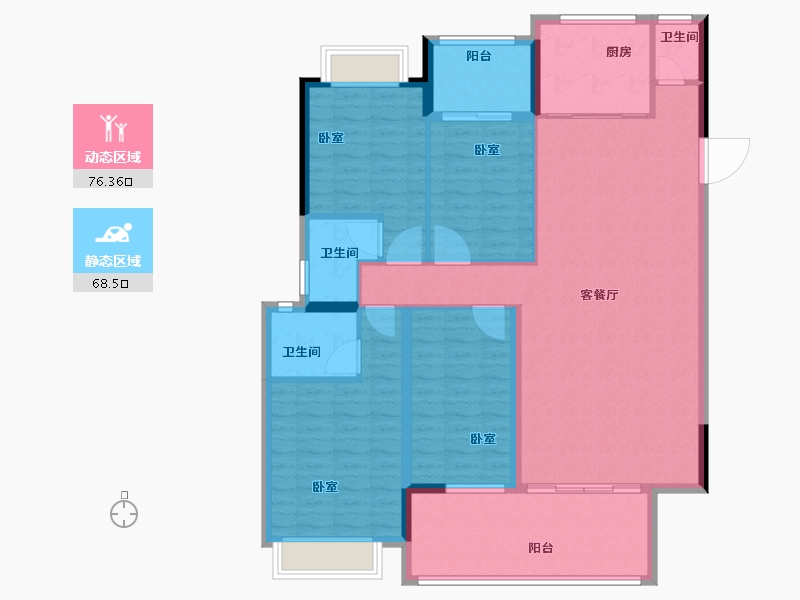 广东省-汕头市-和平金丰广场-131.90-户型库-动静分区