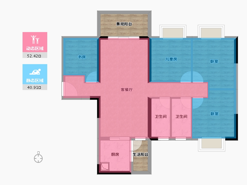 广东省-湛江市-科恒·荟景湾-92.24-户型库-动静分区