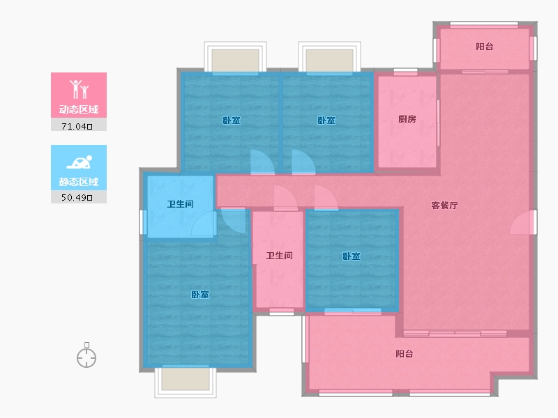 湖南省-邵阳市-和兴蓝湾-110.01-户型库-动静分区