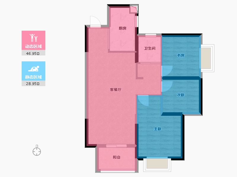 广东省-惠州市-碧桂园星悦-67.54-户型库-动静分区