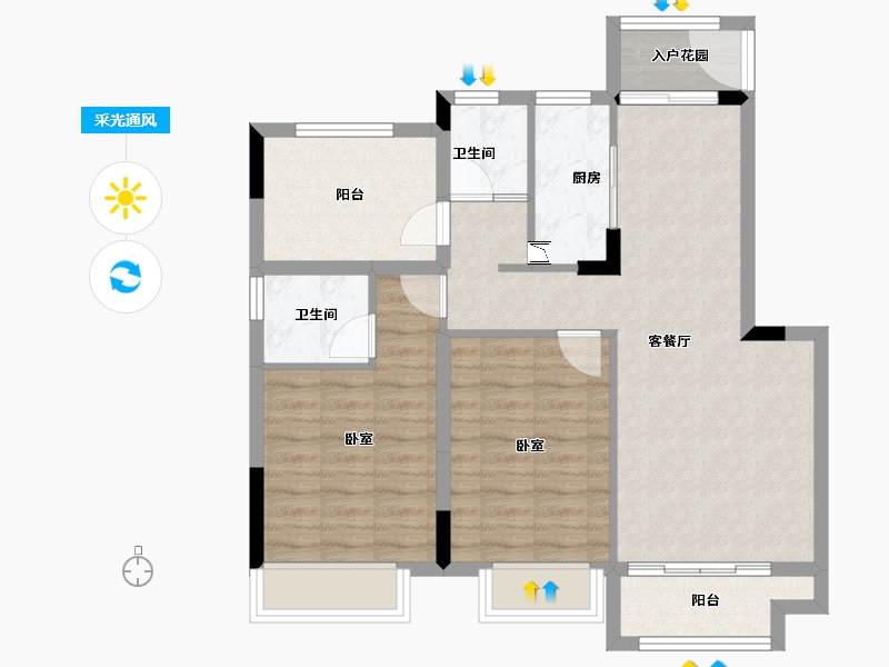 广东省-江门市-国瑞山湖海庄园-79.02-户型库-采光通风